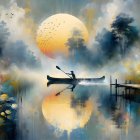 Cascading Waterfalls and Pink Castle Landscape Scene