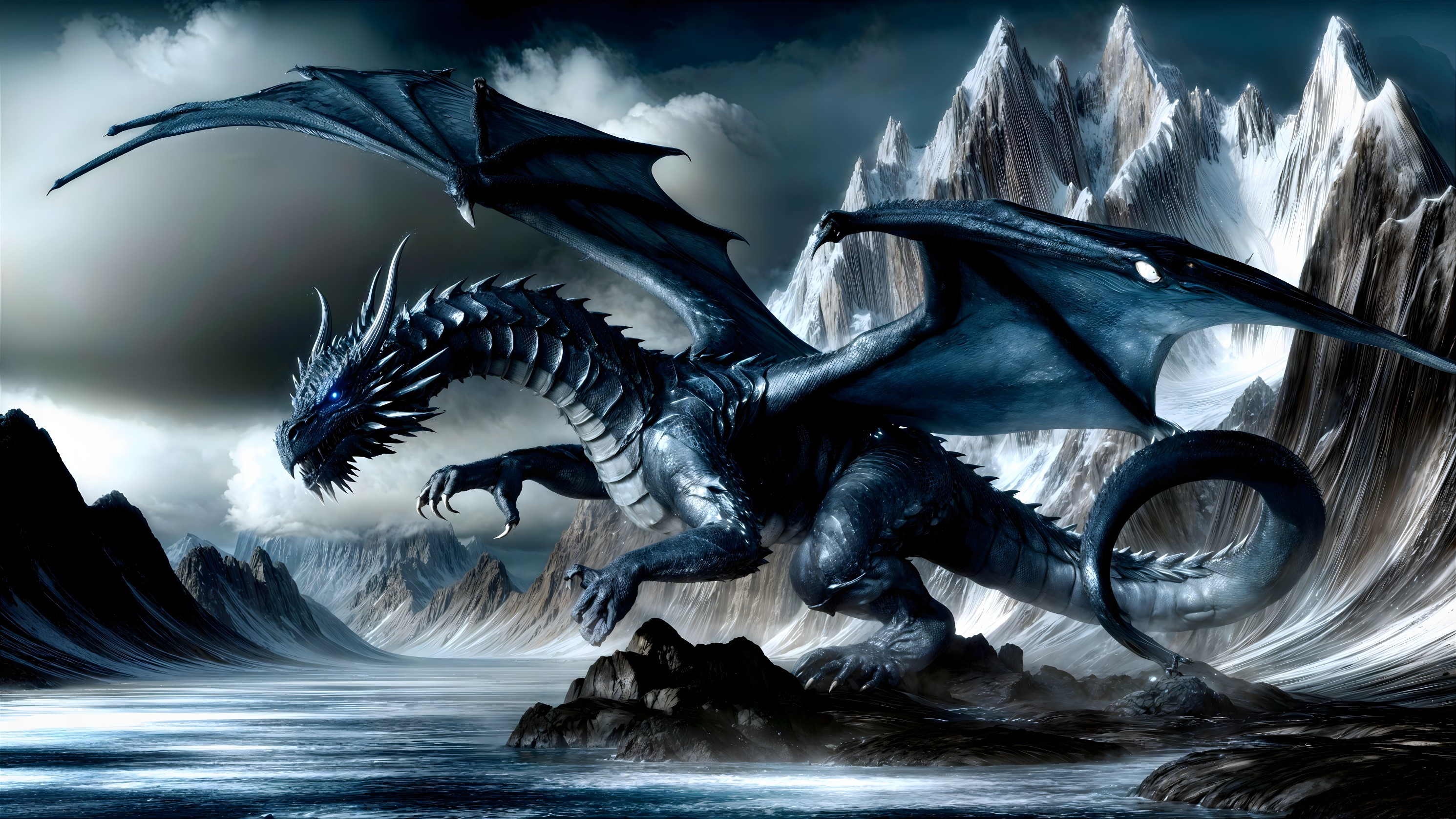 Majestic Silver Dragon: Epic Fantasy Art