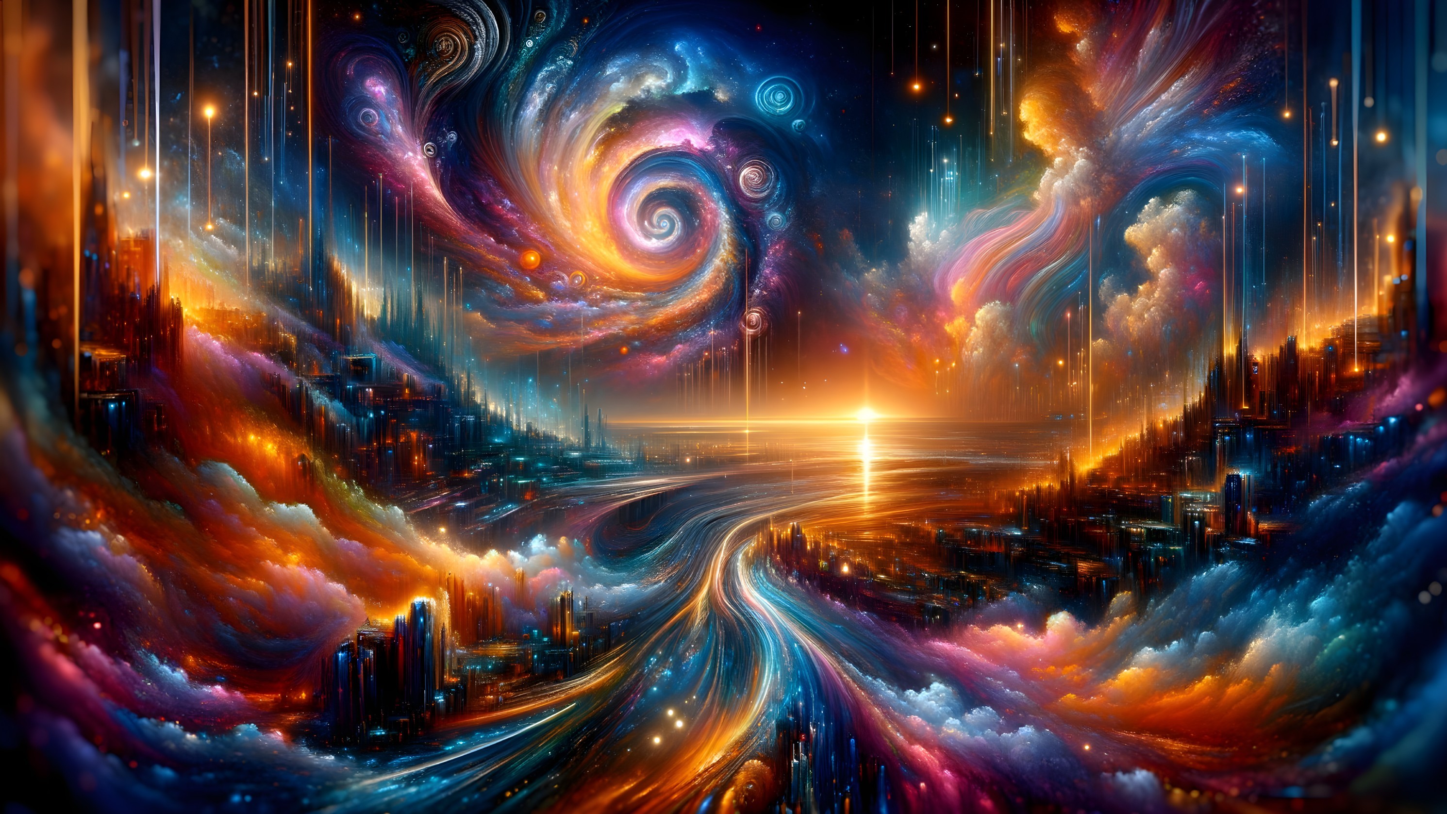 Cosmic Landscape with Galaxies and Nebulae