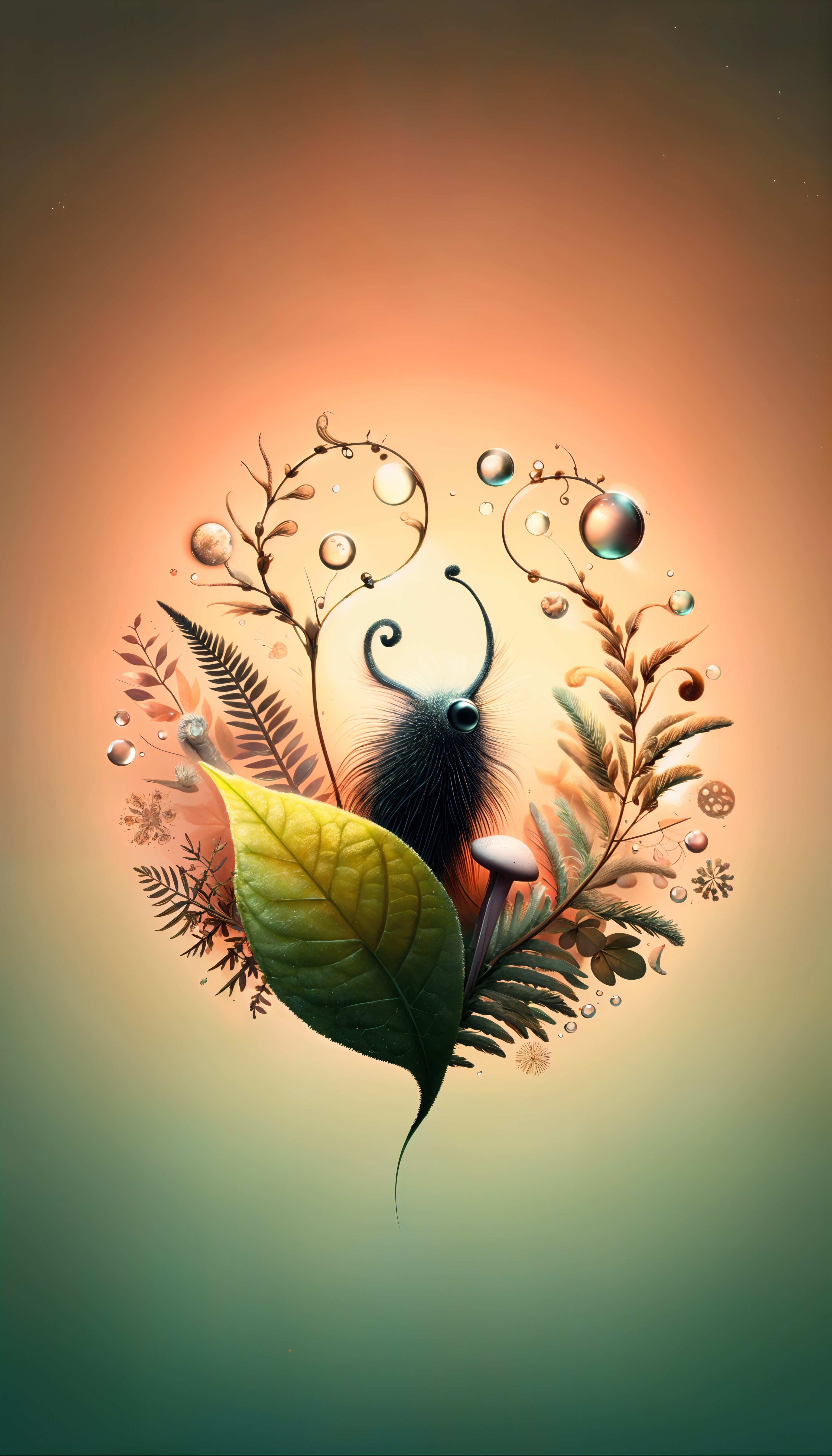 Whimsical Creature in Vibrant Nature Illustration