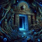 Mystical Doorway in an Otherworldly Forest Setting