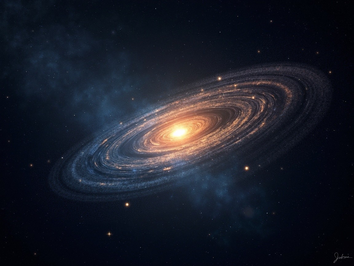 Vibrant Spiral Galaxy with Cosmic Dust and Stars