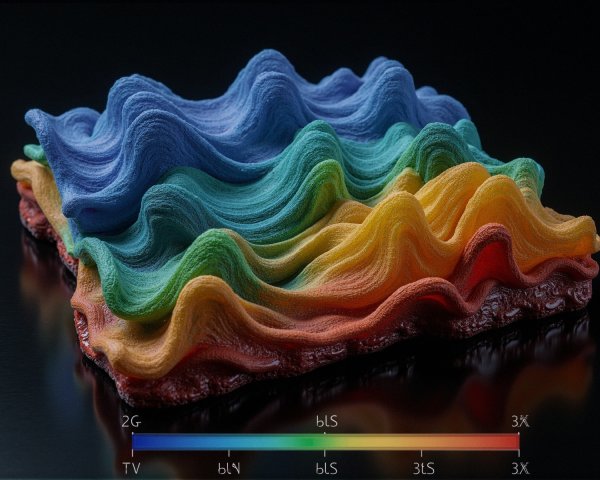 Vibrant Multi-Layered Abstract Sculpture with Color Gradients