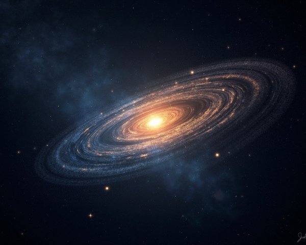 Vibrant Spiral Galaxy with Cosmic Dust and Stars