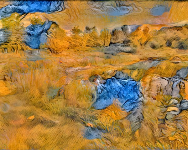 Vibrant Landscape with Colorful Patterns and Trees