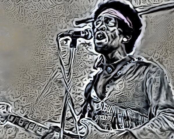 Energetic Musician Performing with Electric Guitar