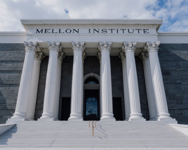 Mellon Institute Building Facade with Columns and Pediment