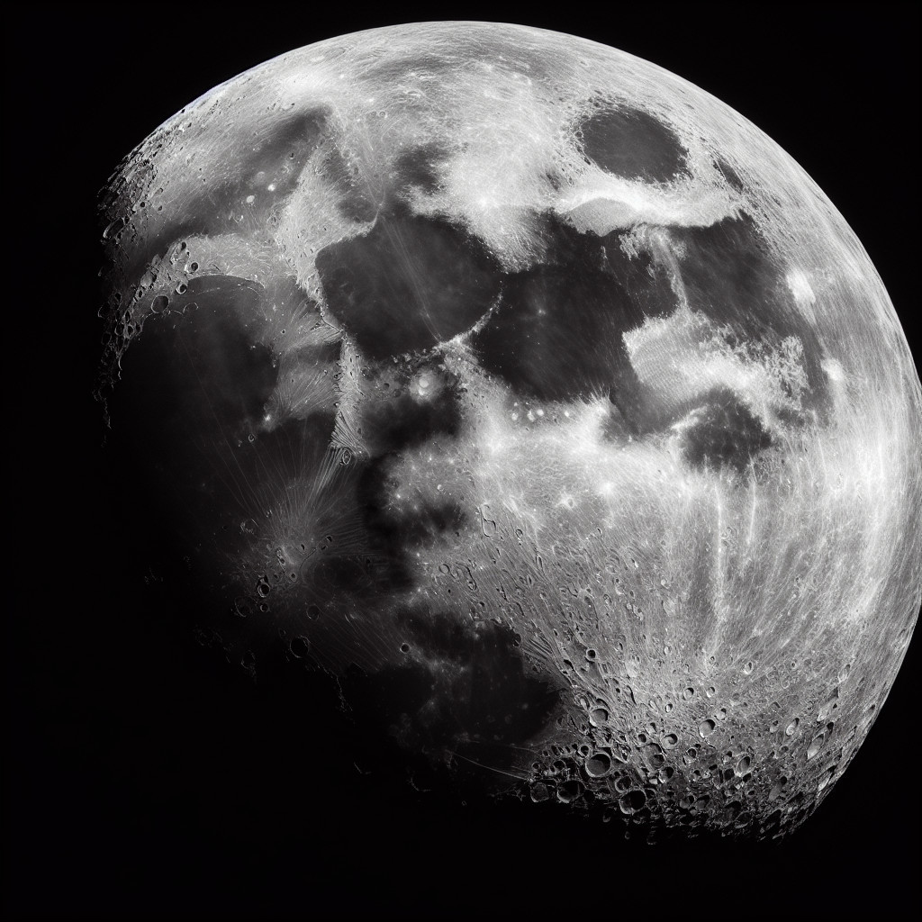 High-Contrast View of Moon's Craters and Surface Details