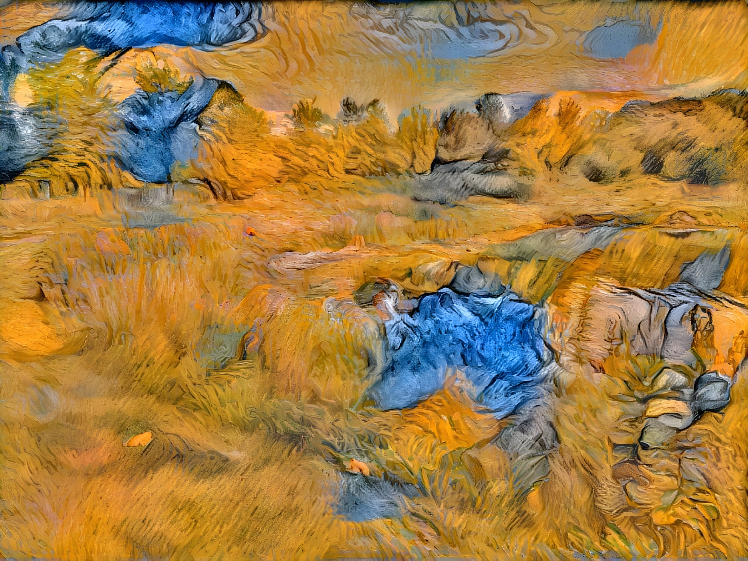 Vibrant Landscape with Colorful Patterns and Trees