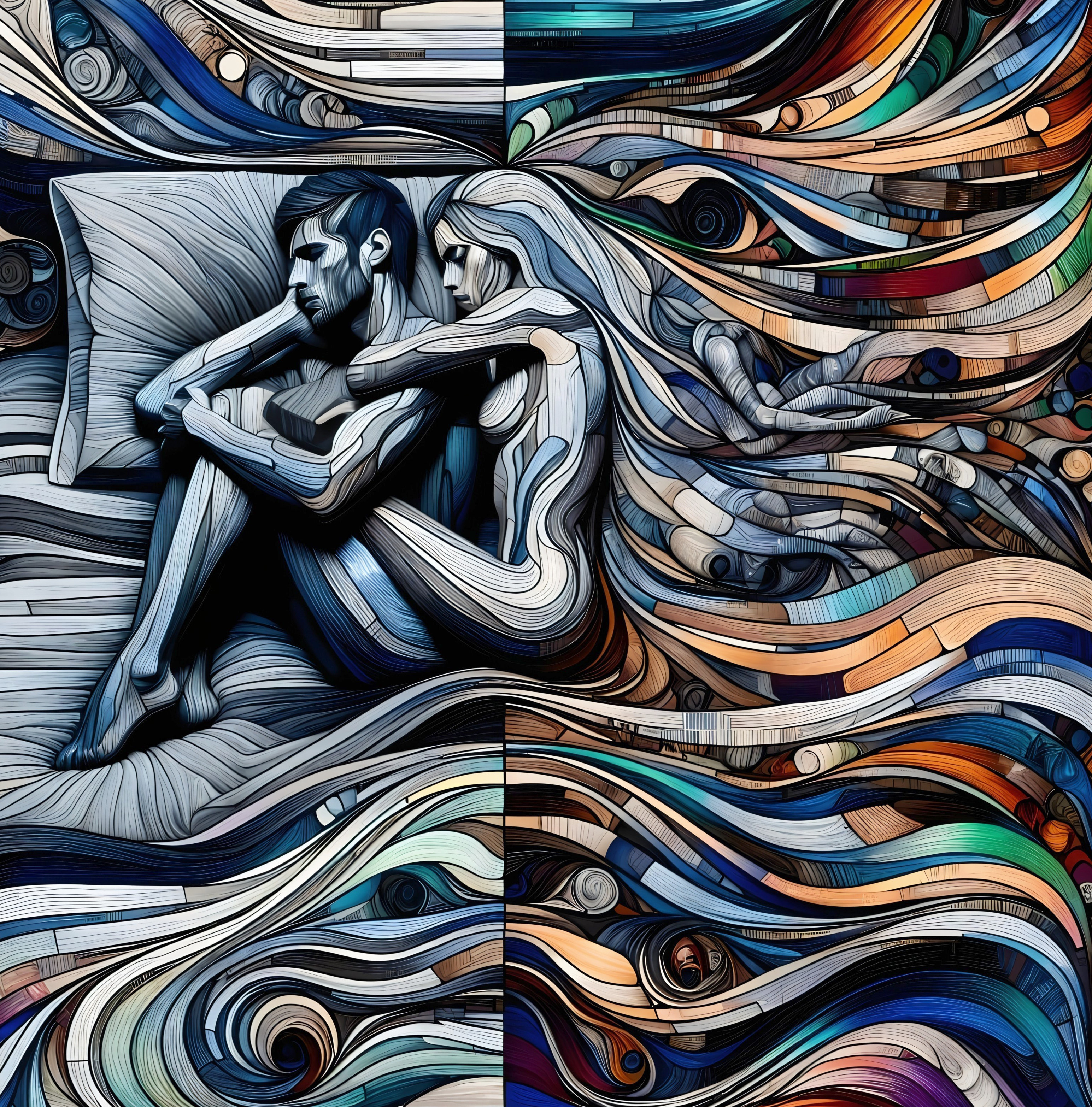 Abstract Composition of Intimacy and Contemplation