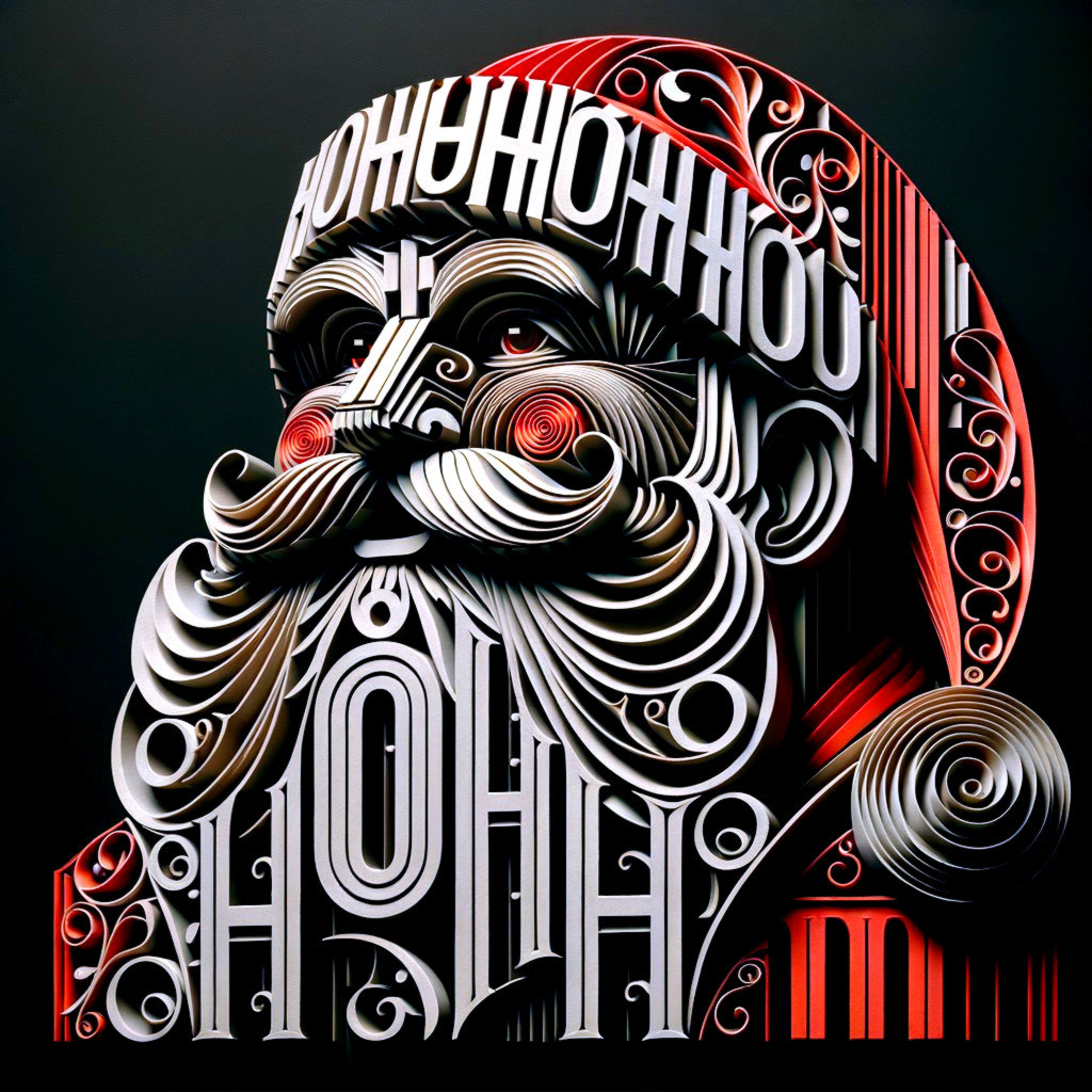 Three-Dimensional Santa Claus Paper-Cut Artwork