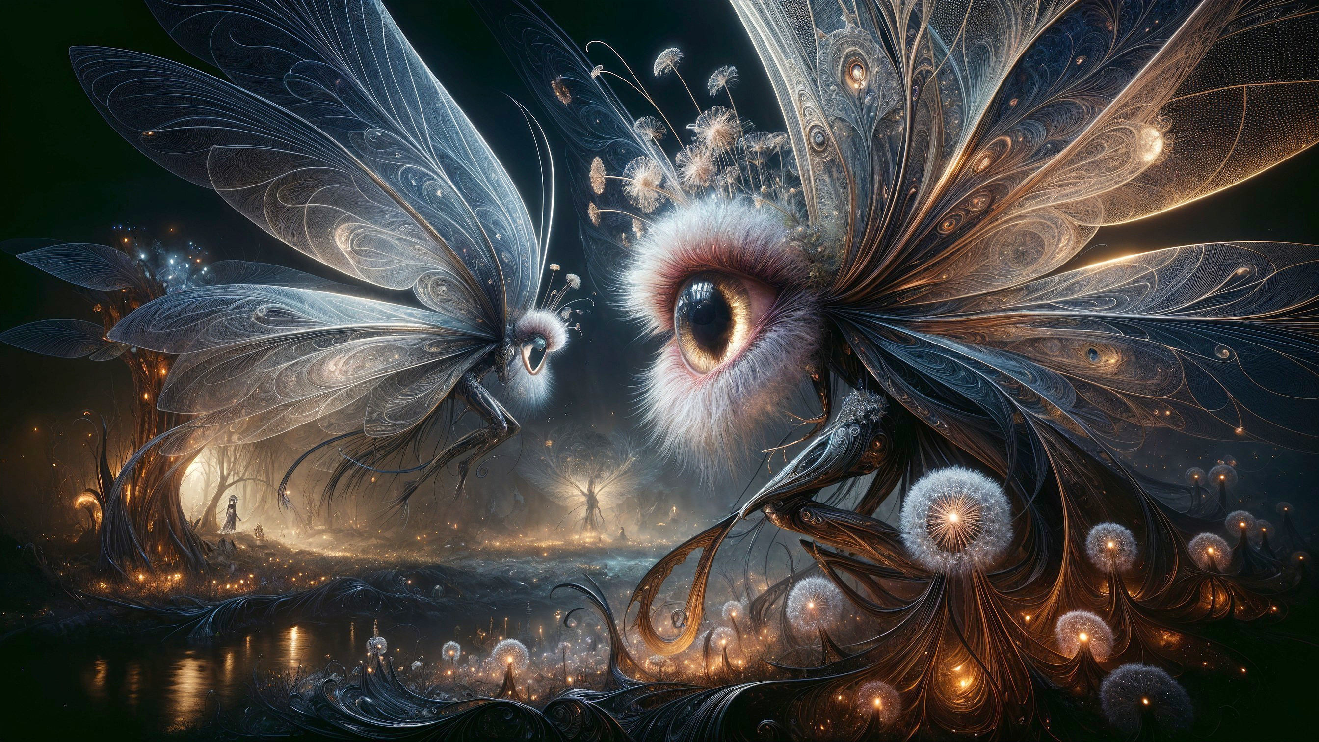 Ethereal Butterflies with Intricate Wings and Glow