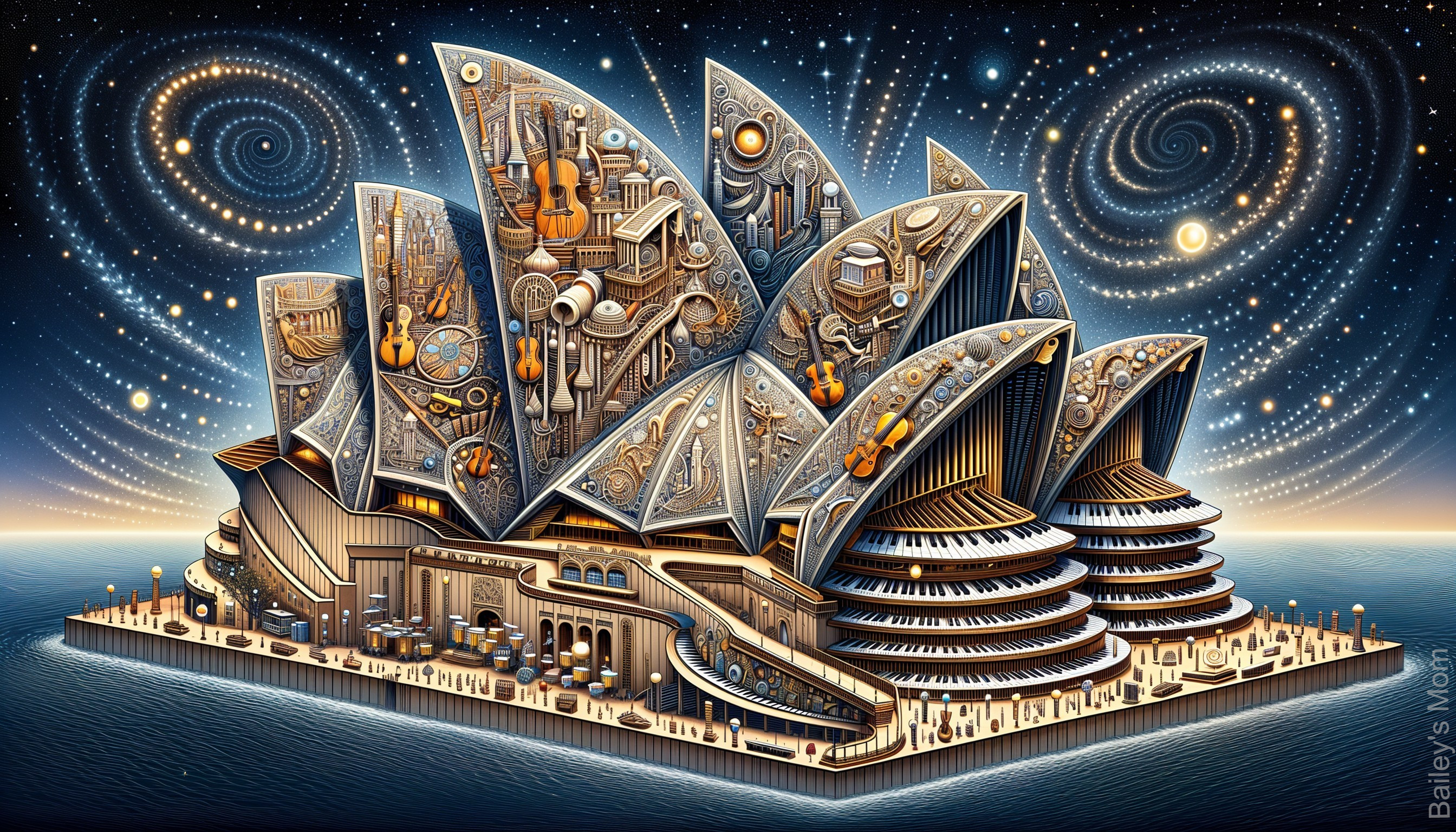 Fantastical Sydney Opera House with Musical Designs