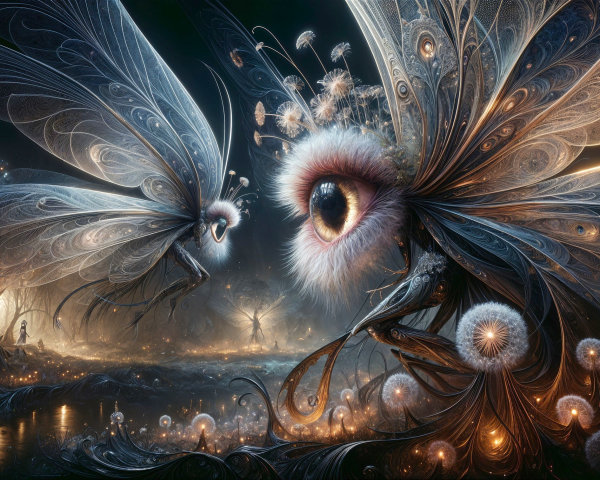 Ethereal Butterflies with Intricate Wings and Glow