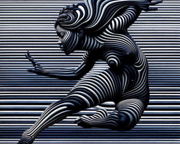 Dynamic Stylized Figure of Woman in Motion