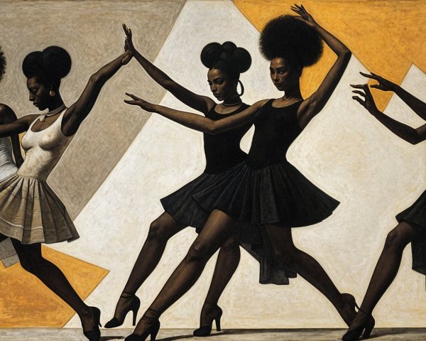 Black Female Dancers in Ballet with Diverse Hairstyles