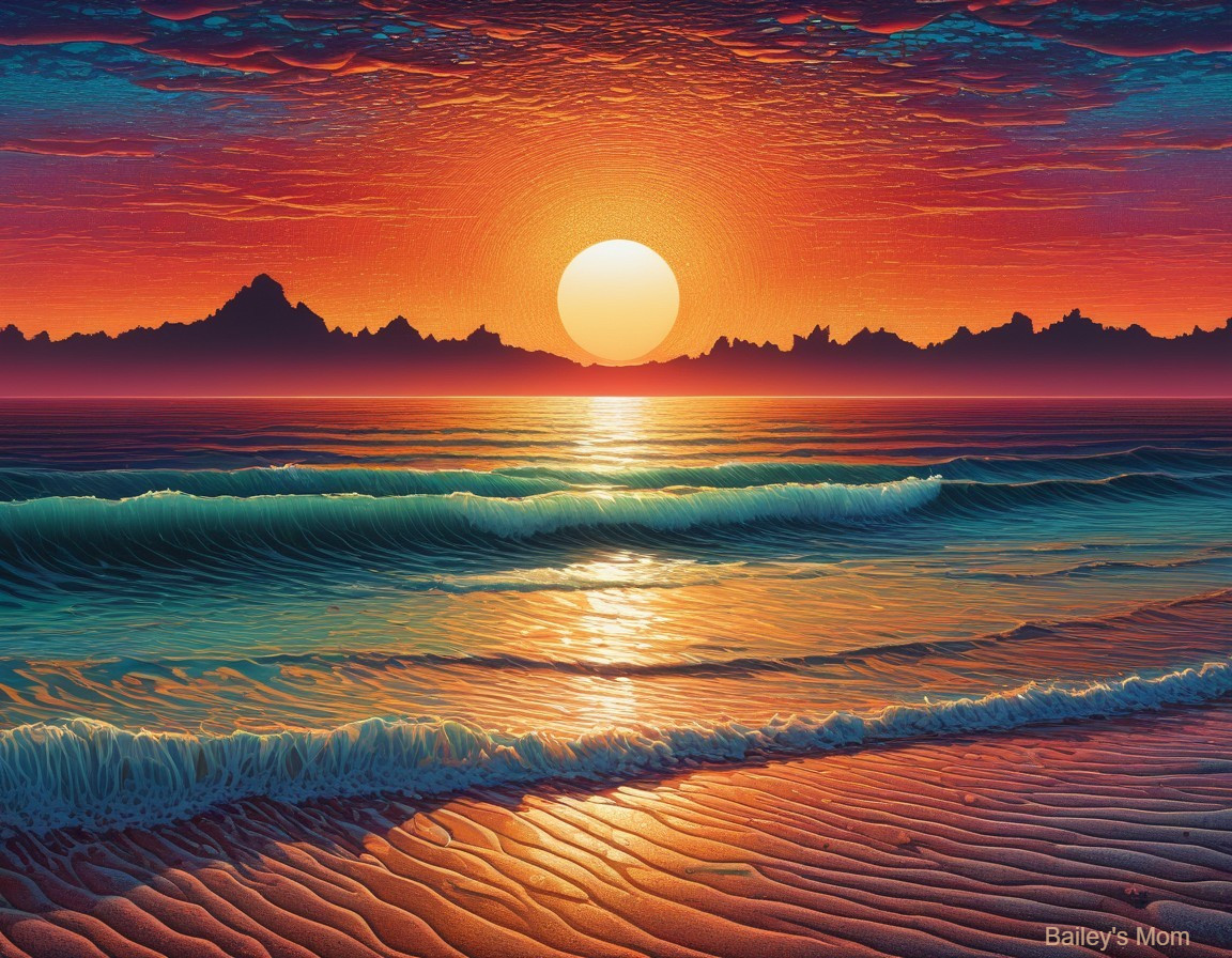 Breathtaking Sunset Over a Tranquil Ocean Scene