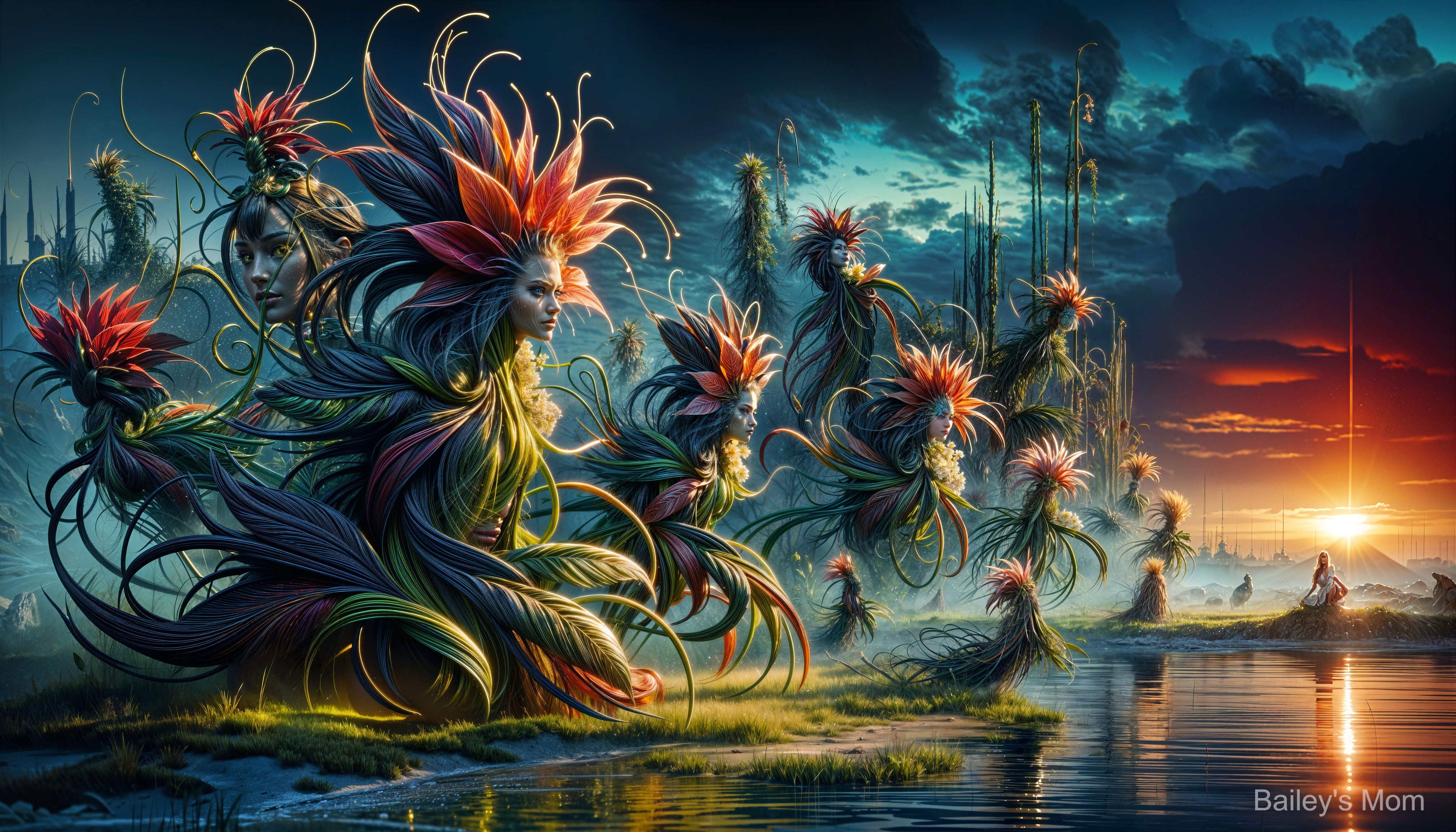 Surreal Landscape Blending Nature and Human Forms