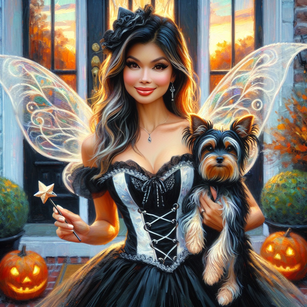 Glamorous woman with butterfly wings in autumn setting