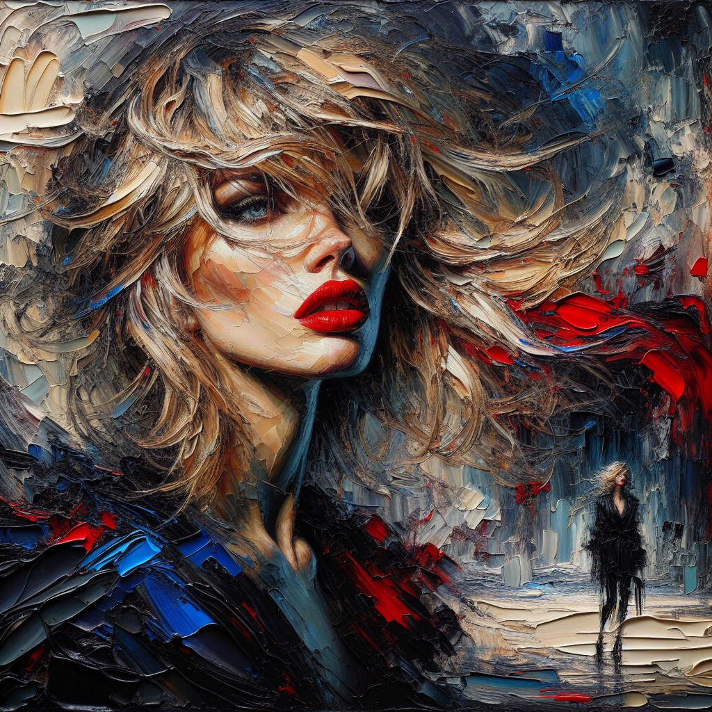 Expressive Portrait of a Woman with Bold Features