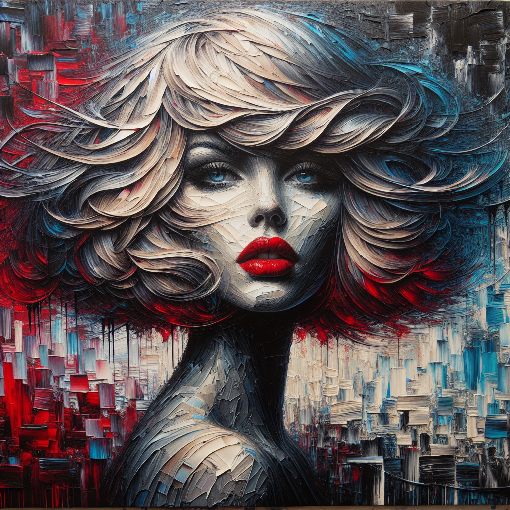 Abstract Representation of a Woman's Face in Color