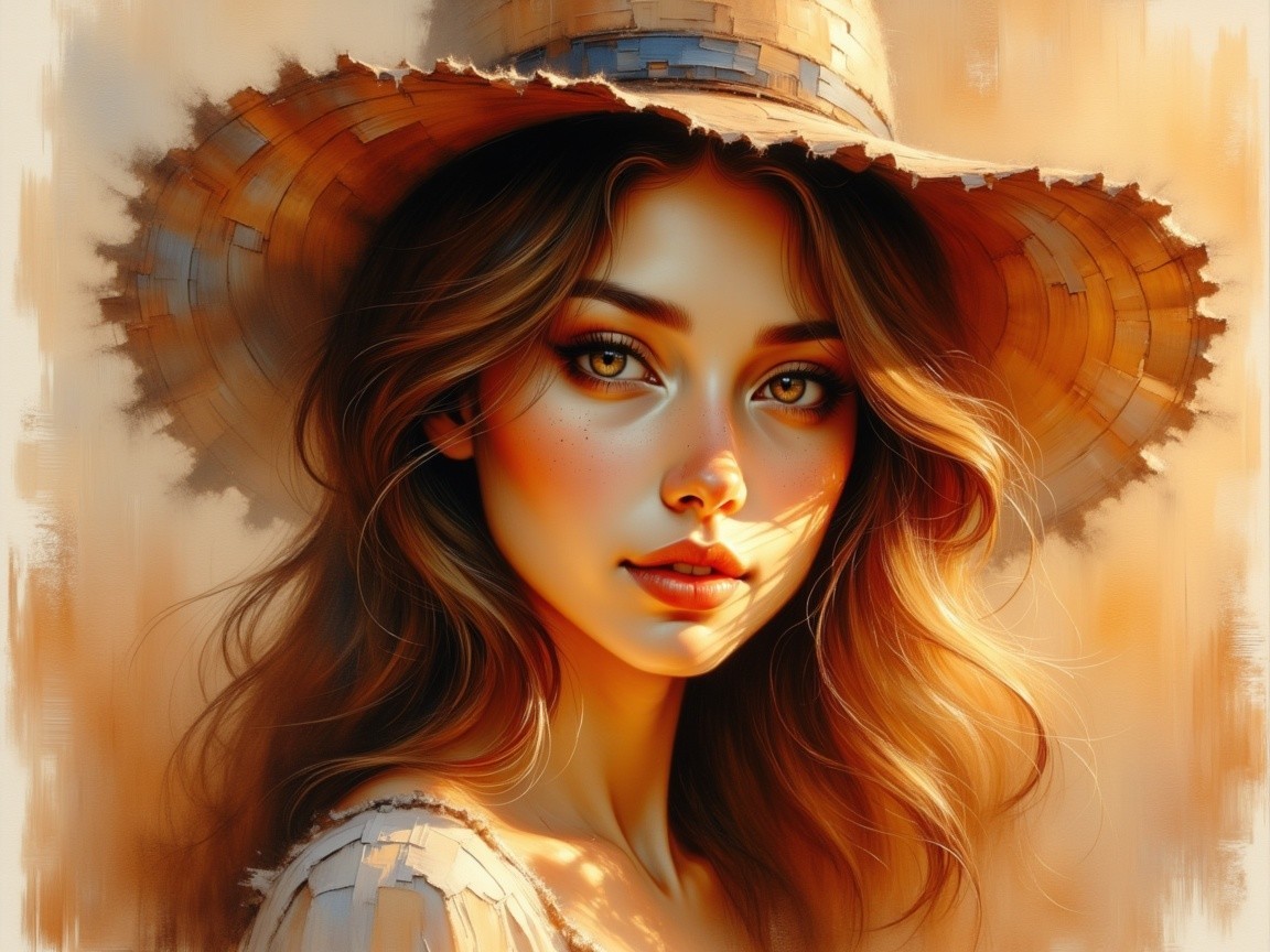 Young woman with long hair in a serene setting