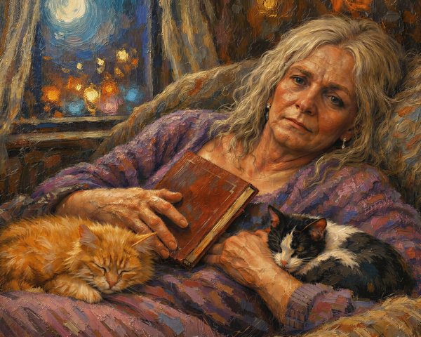 Impressionist Oil Painting of a Pensive Woman