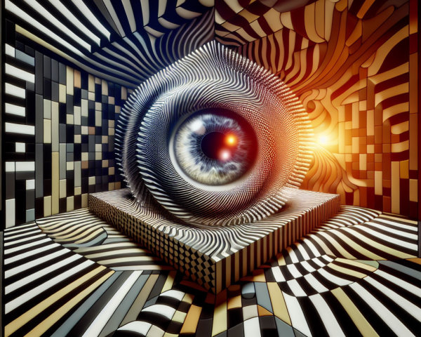 Abstract Eye in Geometric Surreal Environment