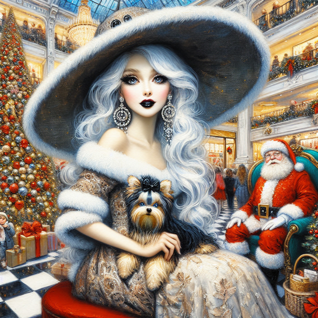 Portrait of a Young Woman with Unique Features and Dog