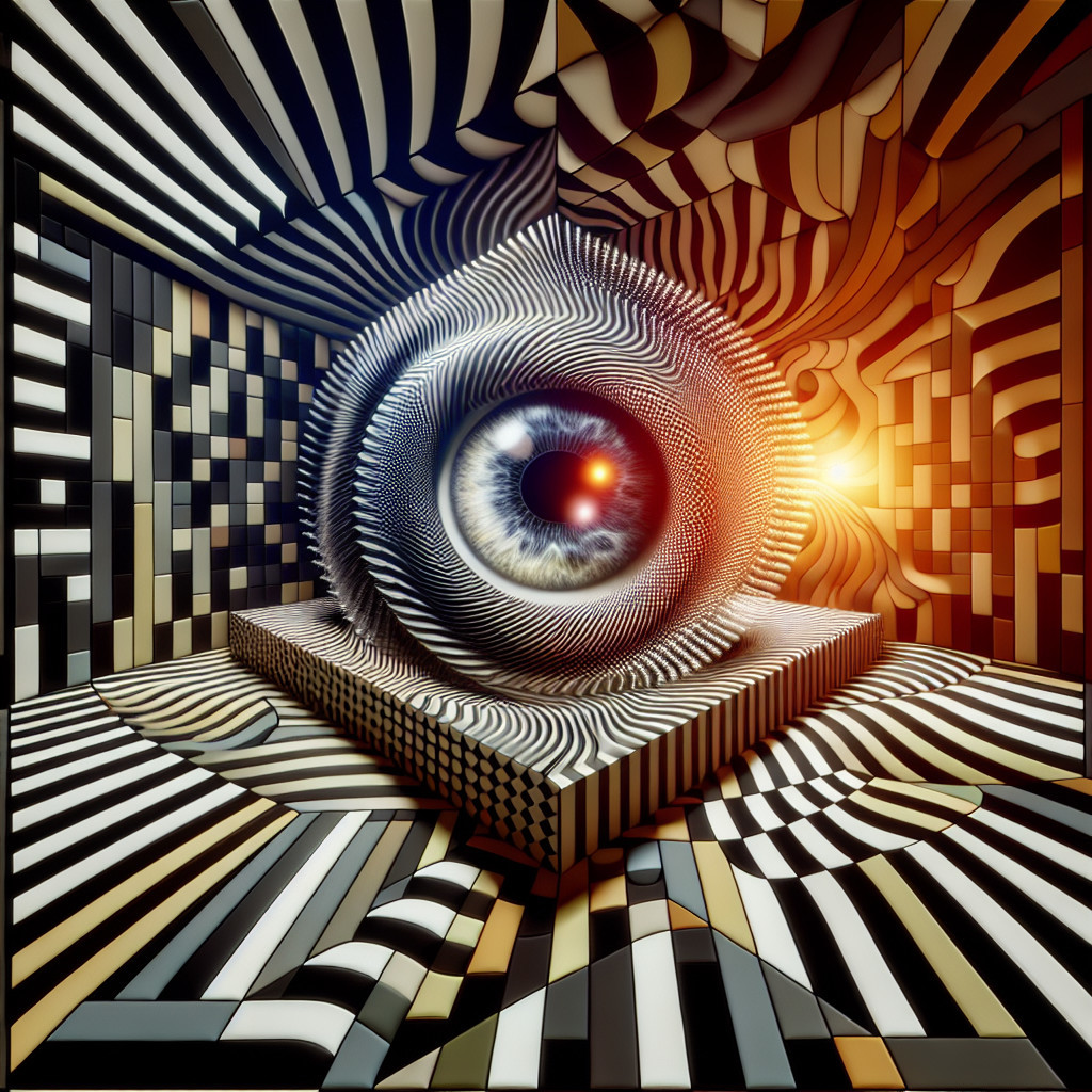 Abstract Eye in Geometric Surreal Environment