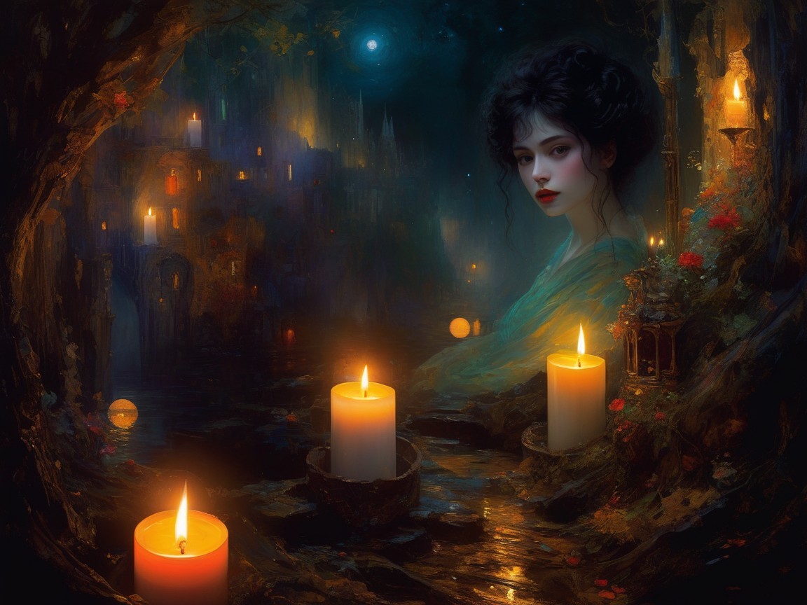 Moody Fantasy Portrait of a Young Woman in a Forest