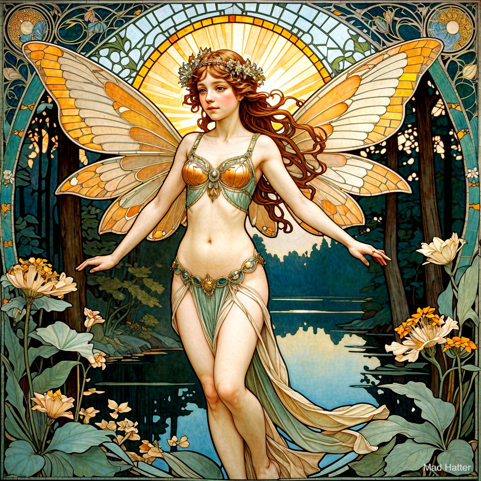 Mystical Fairy by Serene Lake at Twilight