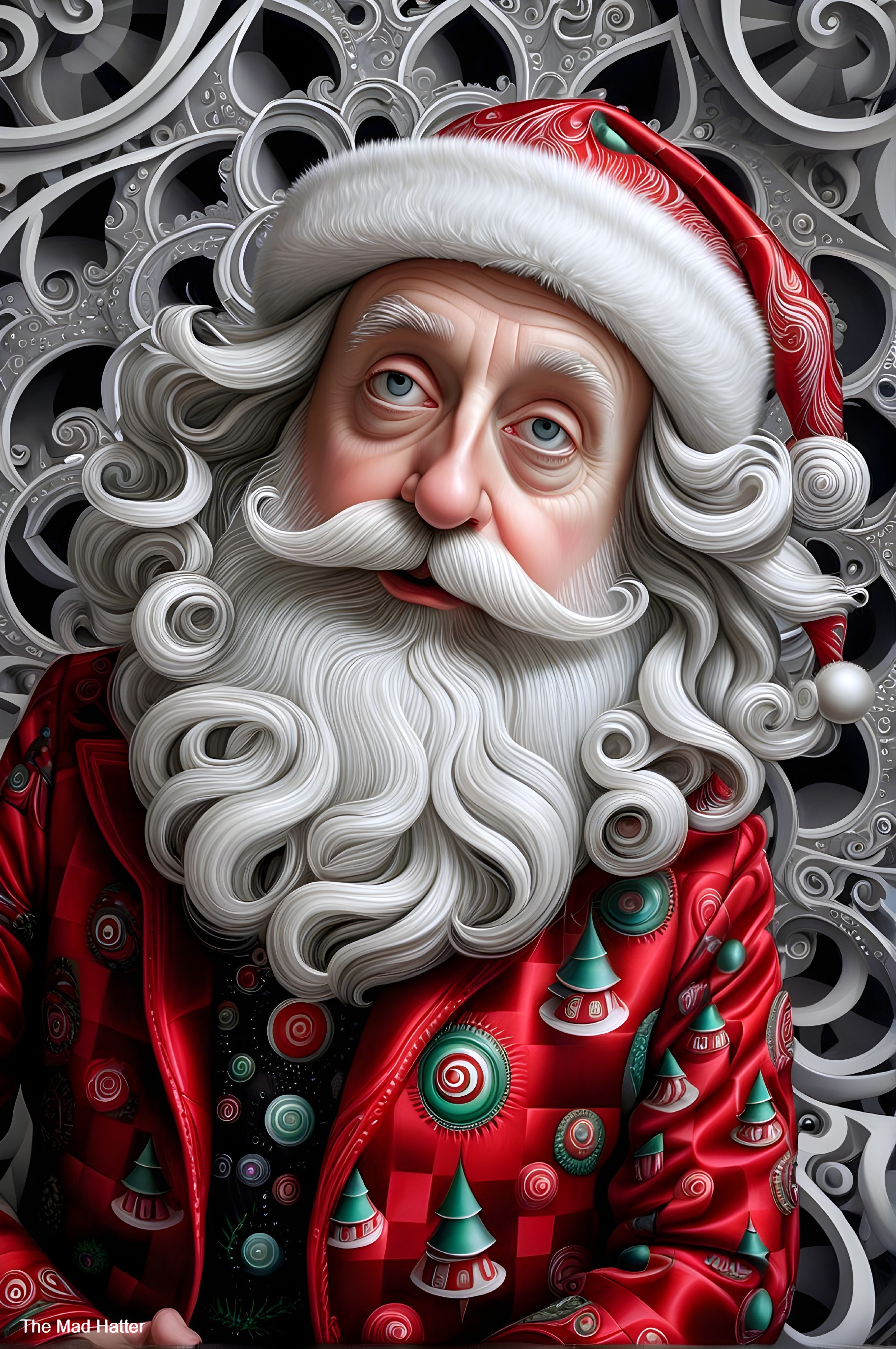 Whimsical Santa Claus with Festive Red Suit Design