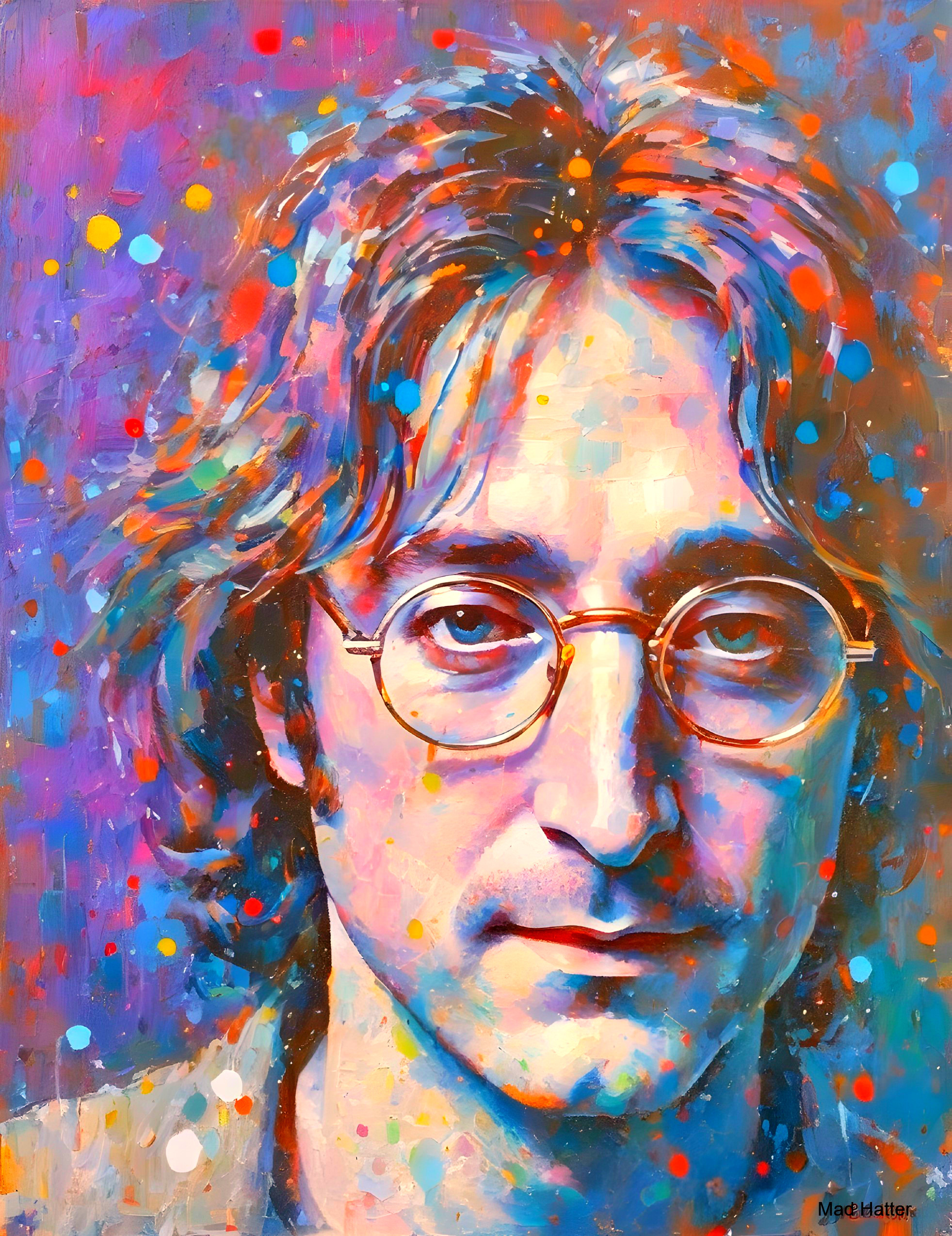 Abstract Portrait of a Man with Colorful Background