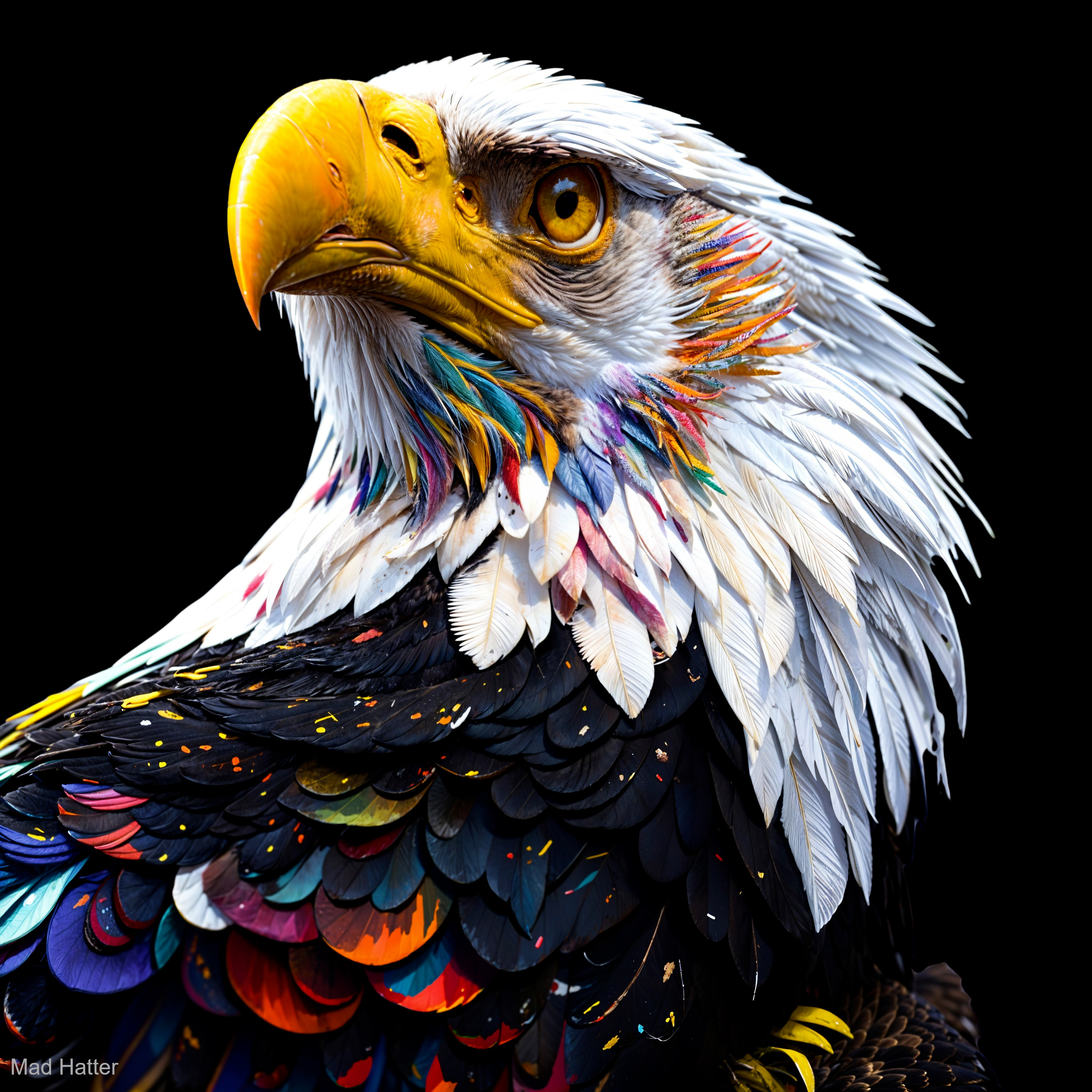 Majestic Eagle with Vibrant Feathered Plumage