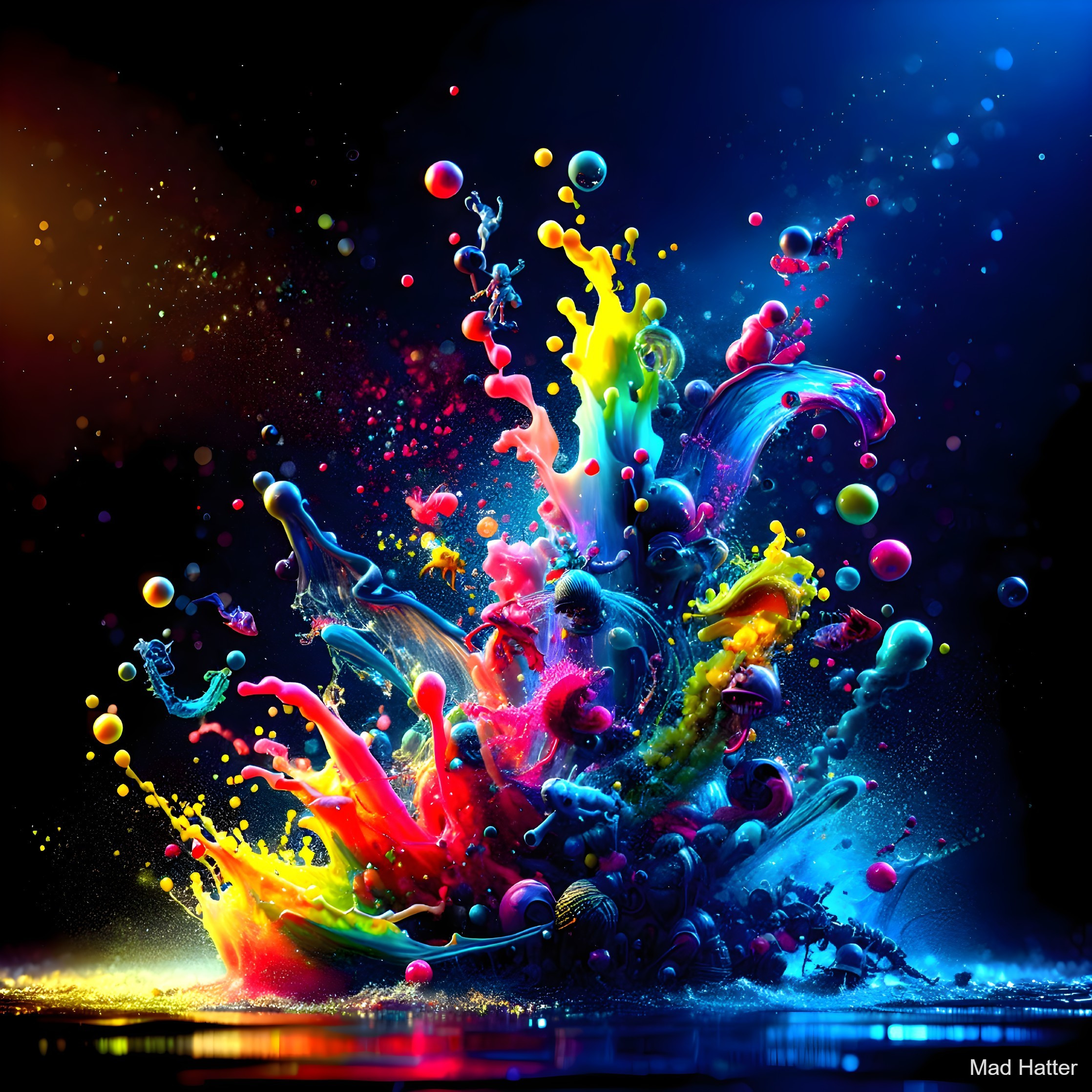 Vibrant Colorful Patterns on Dark Background