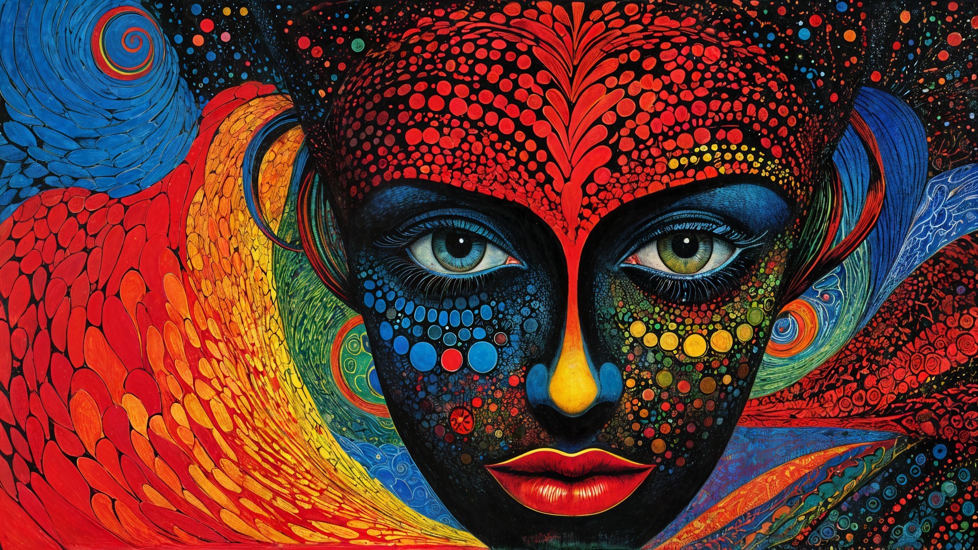 Vibrant Abstract Portrait of a Woman's Face