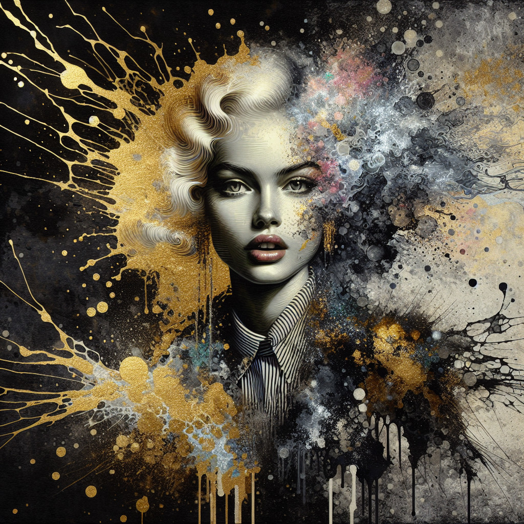 Stylized portrait of a woman with vibrant background