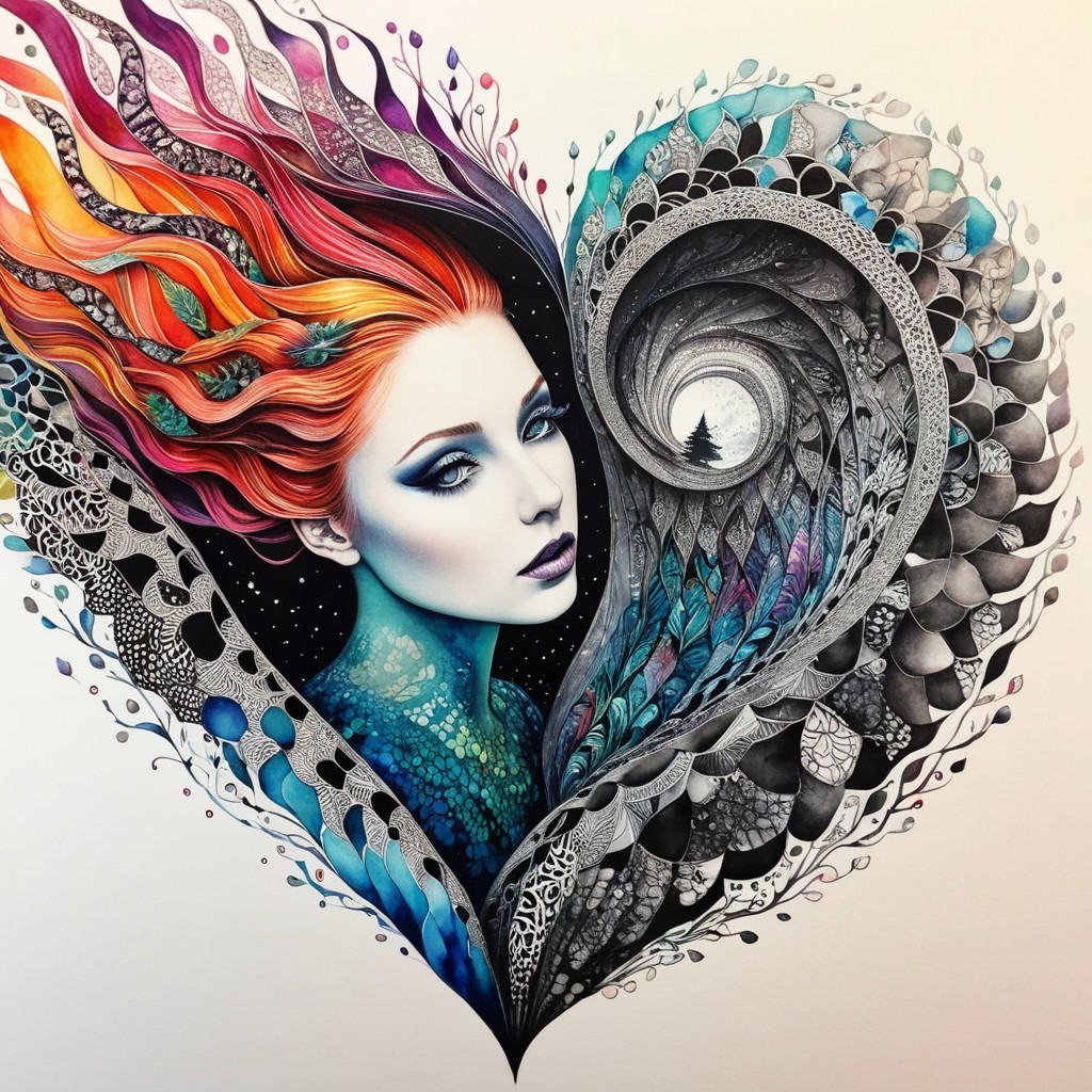 Vibrant Artistic Representation of a Woman's Face