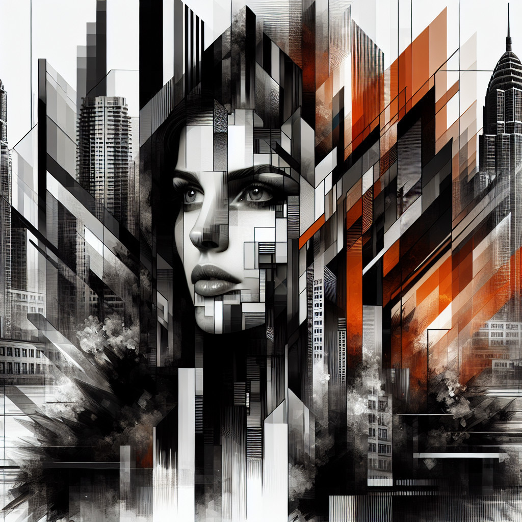 Urban Skyscrapers and Abstract Shapes in Modern Art