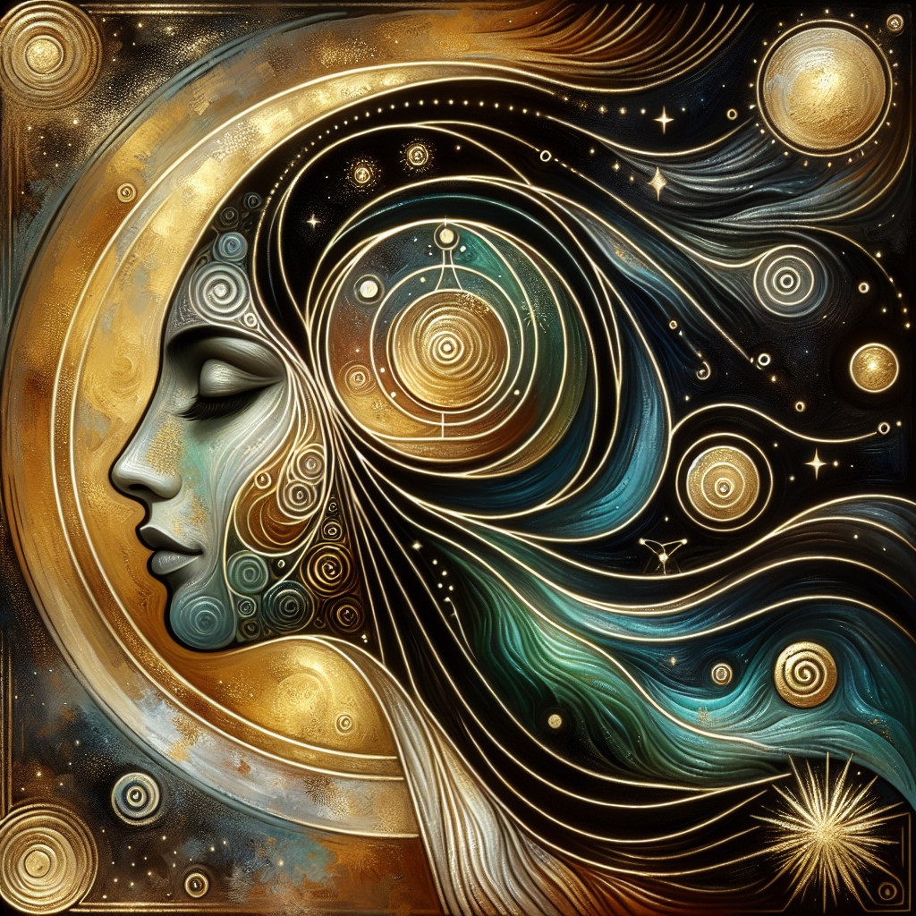 Celestial Profile of a Woman with Cosmic Elements