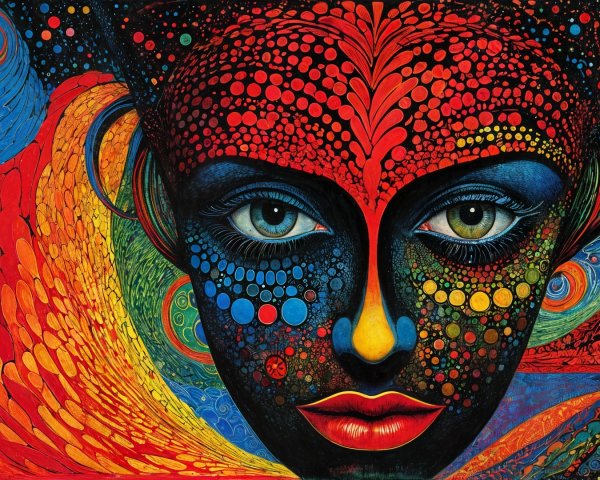 Vibrant Abstract Portrait of a Woman's Face