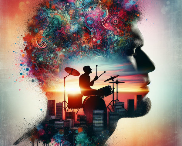 Profile of a Man with Colorful Abstract Patterns