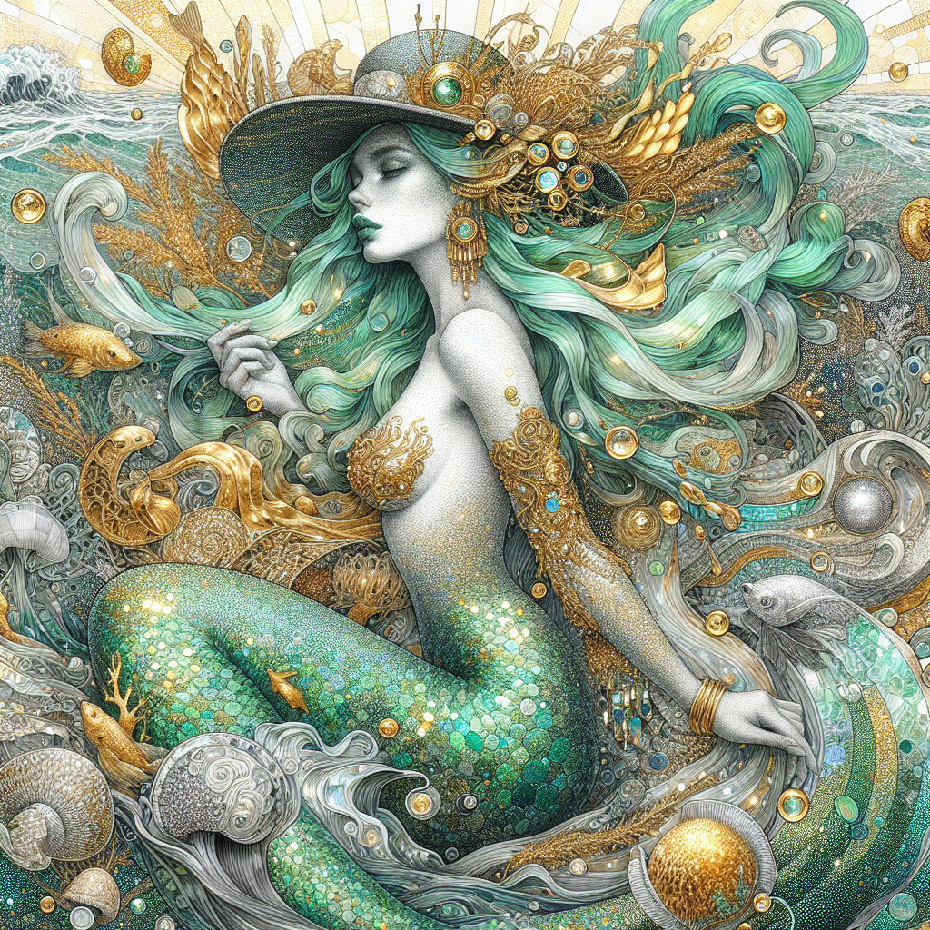 Fantastical Mermaid in Vibrant Underwater Scene