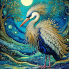 Herons by a River in Vibrant Natural Setting