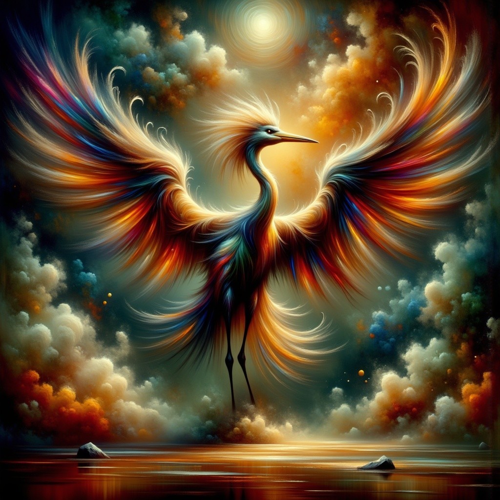 Majestic Colorful Bird with Vibrant Feathers in Sky