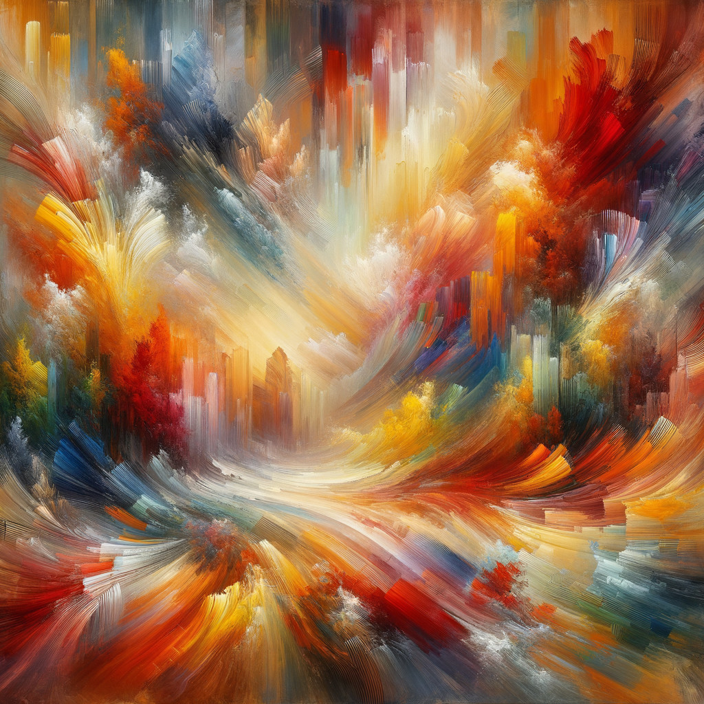 Vibrant Abstract Composition with Warm Color Swirls