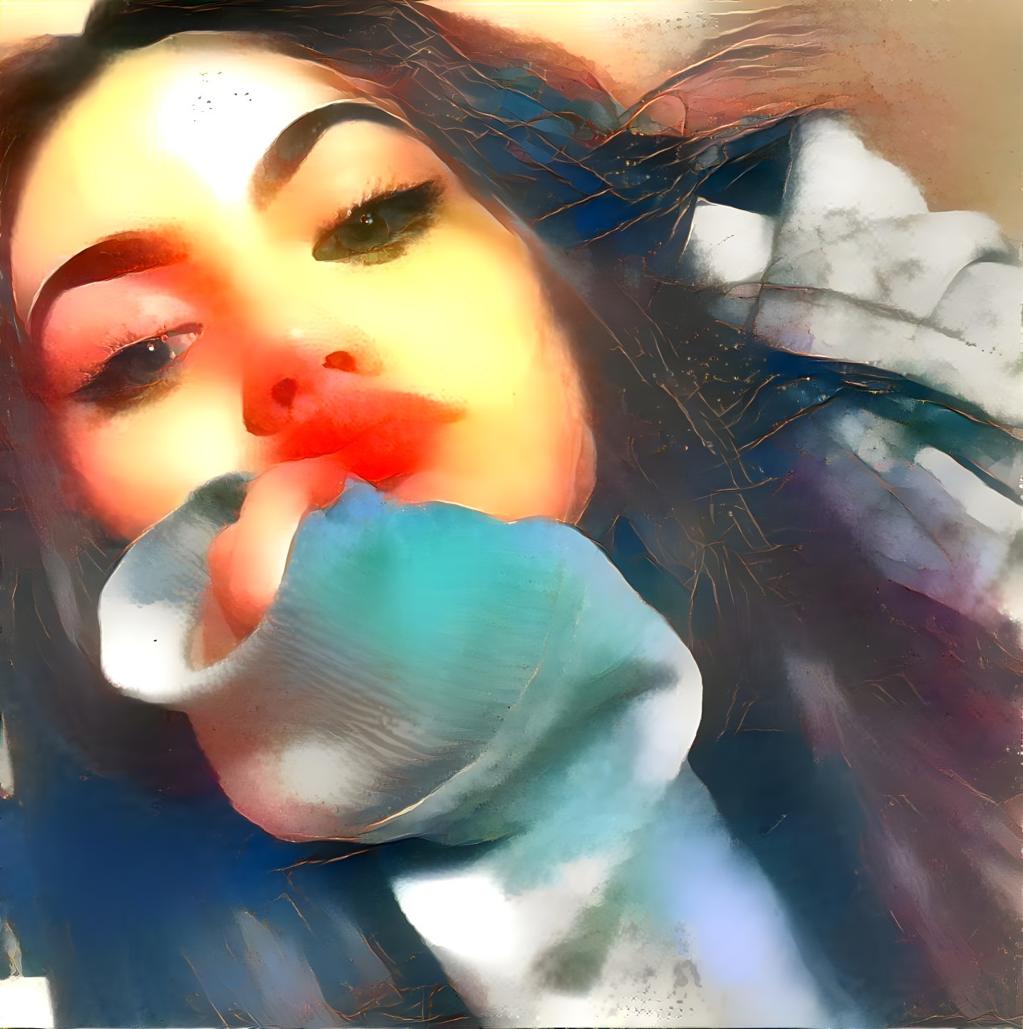Close-up Portrait of a Young Woman with Bold Features