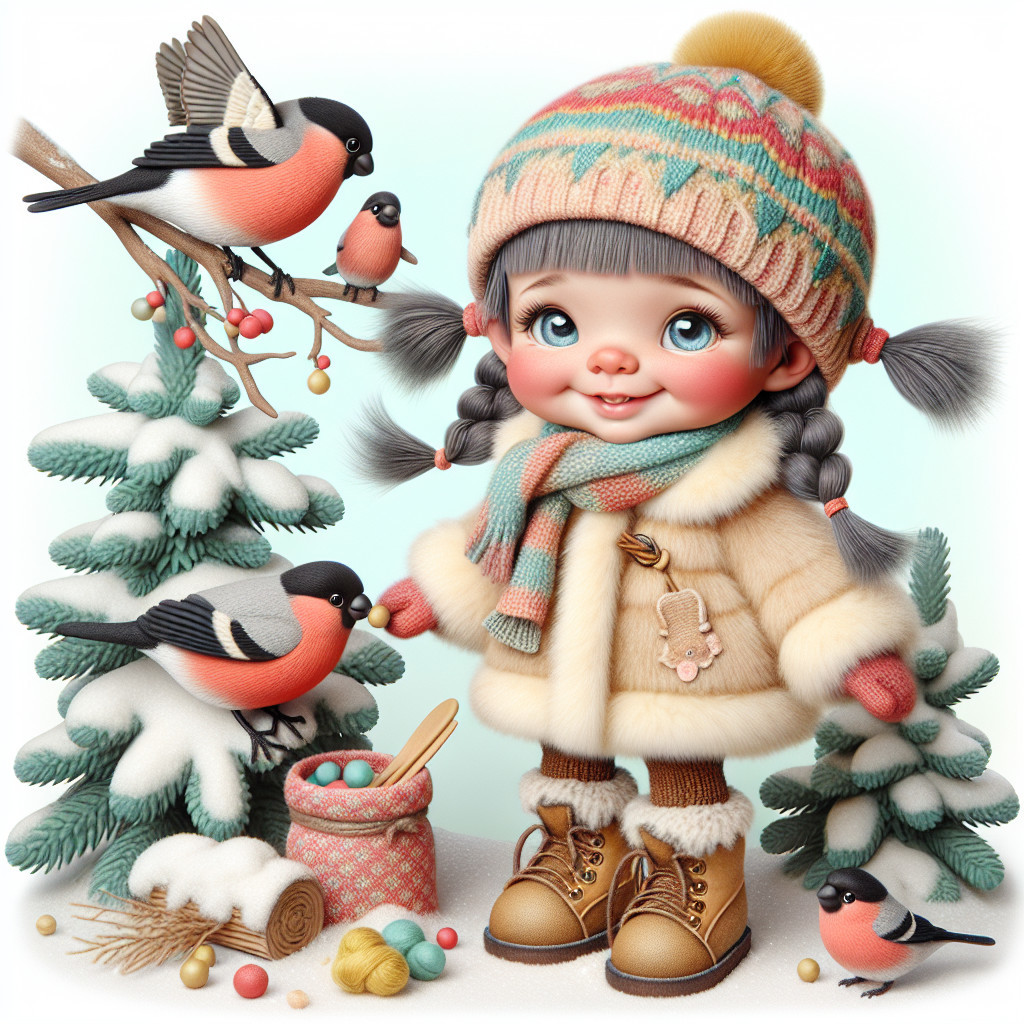 Winter Wonderland with a Cheerful Doll