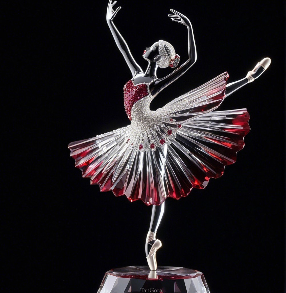 Ballerina Figurine with Crystal Detailing and Elegance